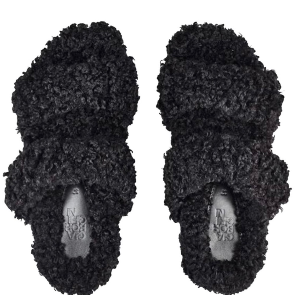 Gia Borghini Faux shearling slides